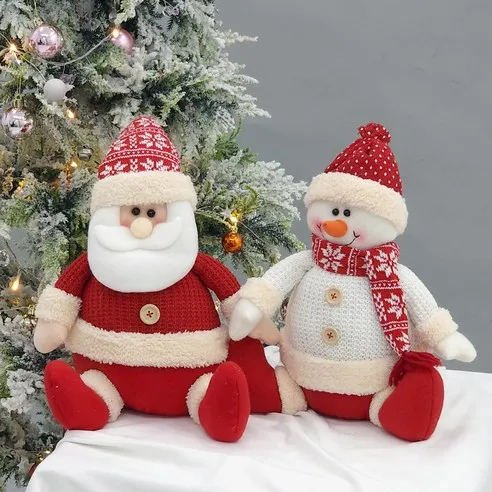 행복한마을 크리스마스 앉은 엔틱산타와 눈사람세트
