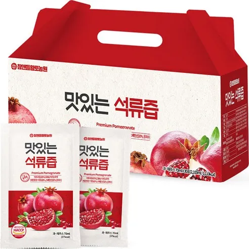 참앤들황토농원 맛있는 석류즙 30p, 70ml, 30개