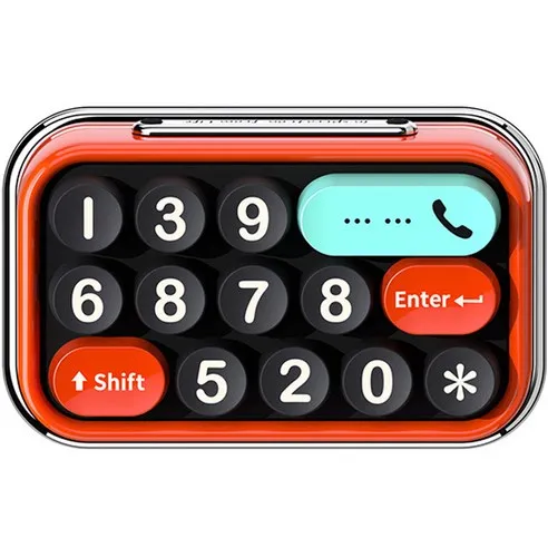리버폭스 차량용 라운드 둥근 키보드 휴대폰 주차 번호판, 레드, 1개