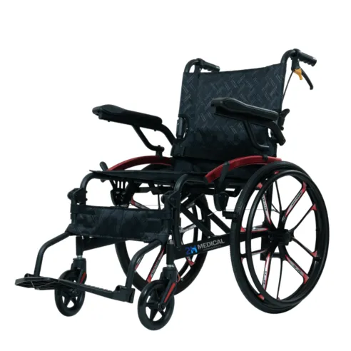 2H메디컬 프리미엄 라이트 휠체어 - 11kg 초경량 마그네슘 알루미늄 접이식 장애인 휠체어, Q06LAJ-20(..., 1개