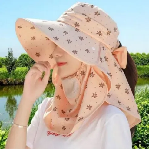 원투비 햇빛가리개 농사 마스크 모자